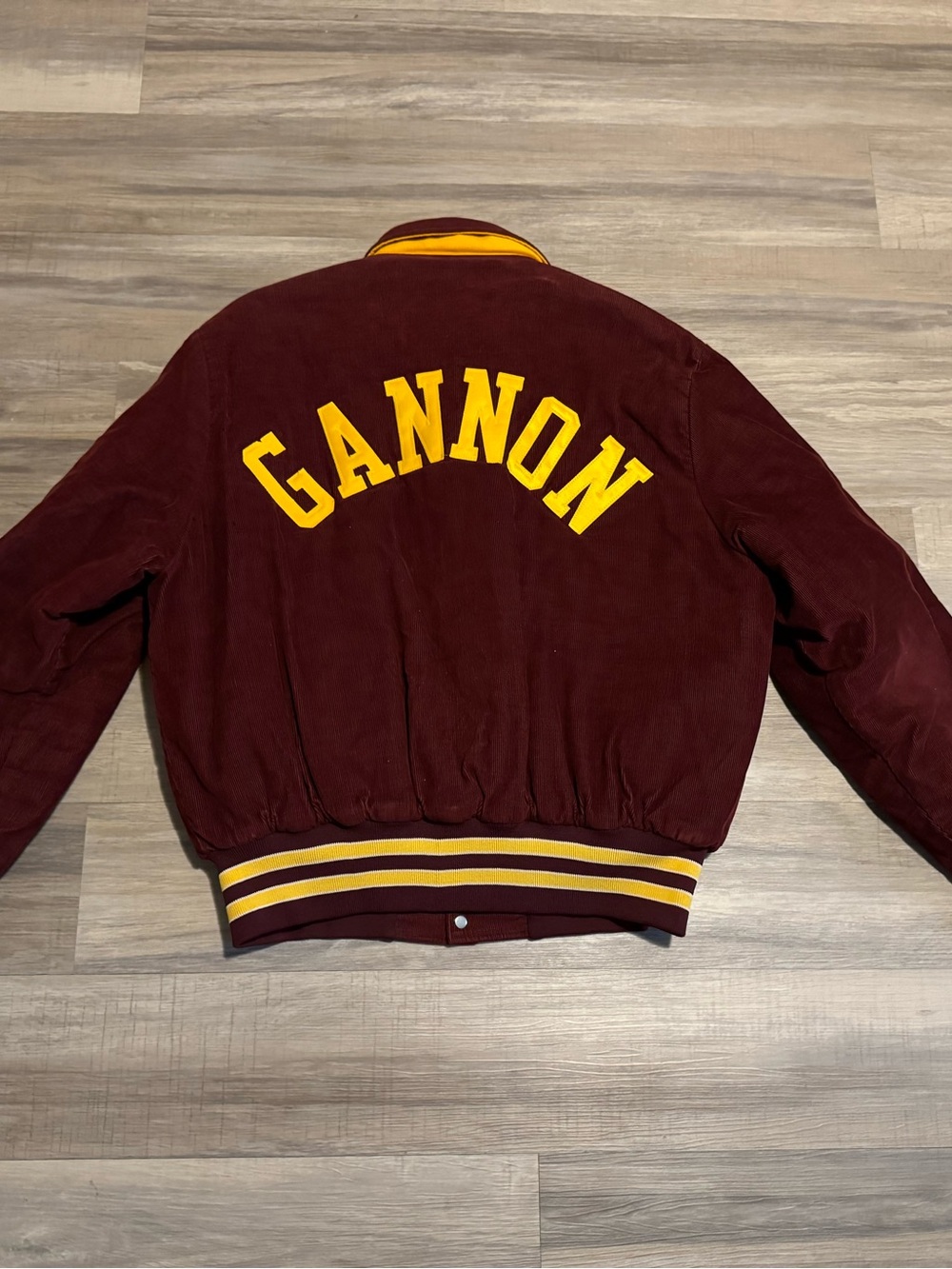 VTGVarsity Jacket Mens XL Corduroy Crop Football Coaches Embroidered Quilted 70s